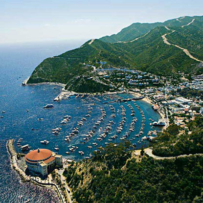 Aerial photo of Catalina Island