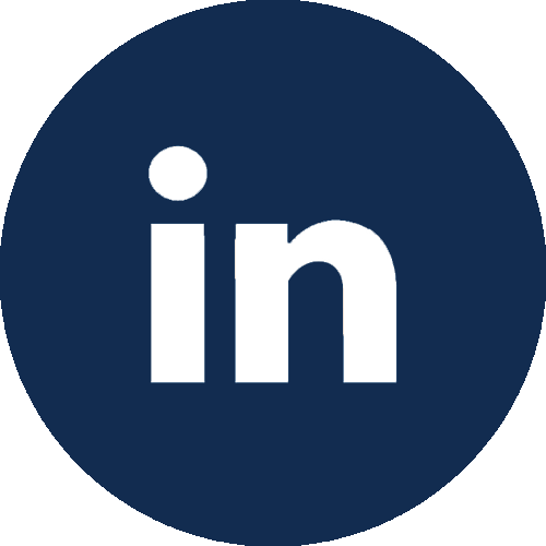 LinkedIn icon in dark blue